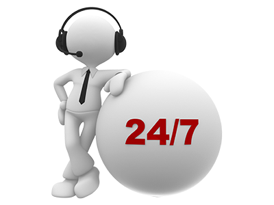 Service client 24 heures sur 24, 7 jours sur 7